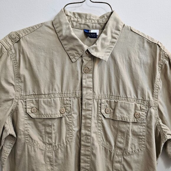 H&M Men's Button Down Khaki Short Sleeve Shirt, Size Small - Picture 3 of 10